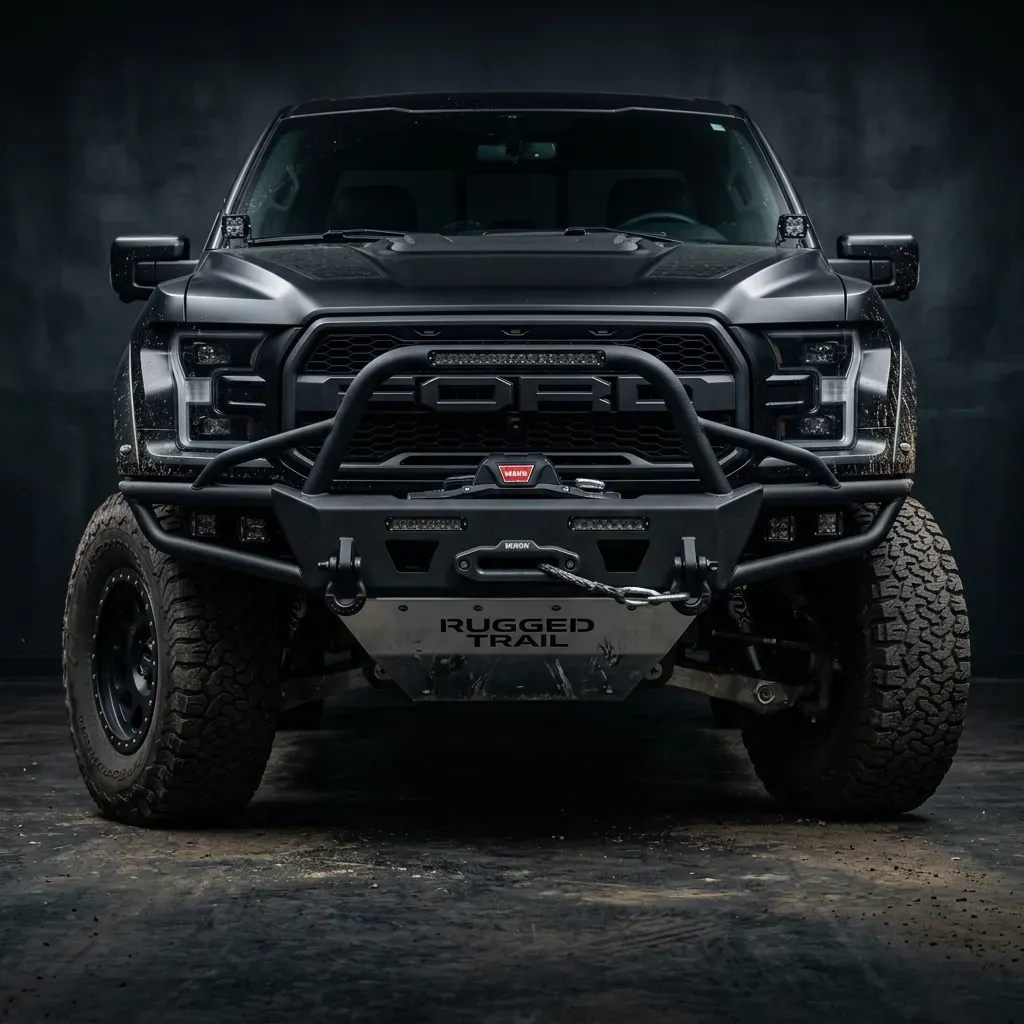 Heavy duty steel bumpers and protective skid bash plates