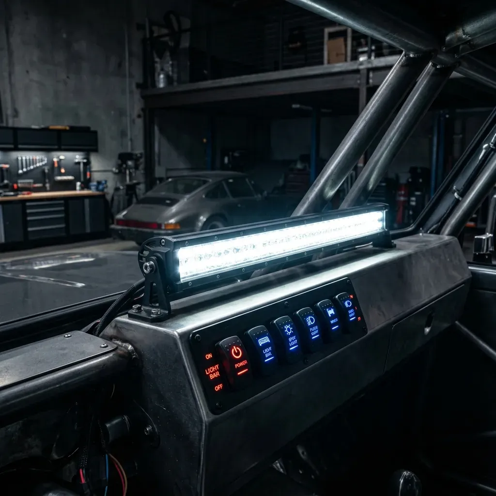 Sleek off-road LED light bars and battery modules