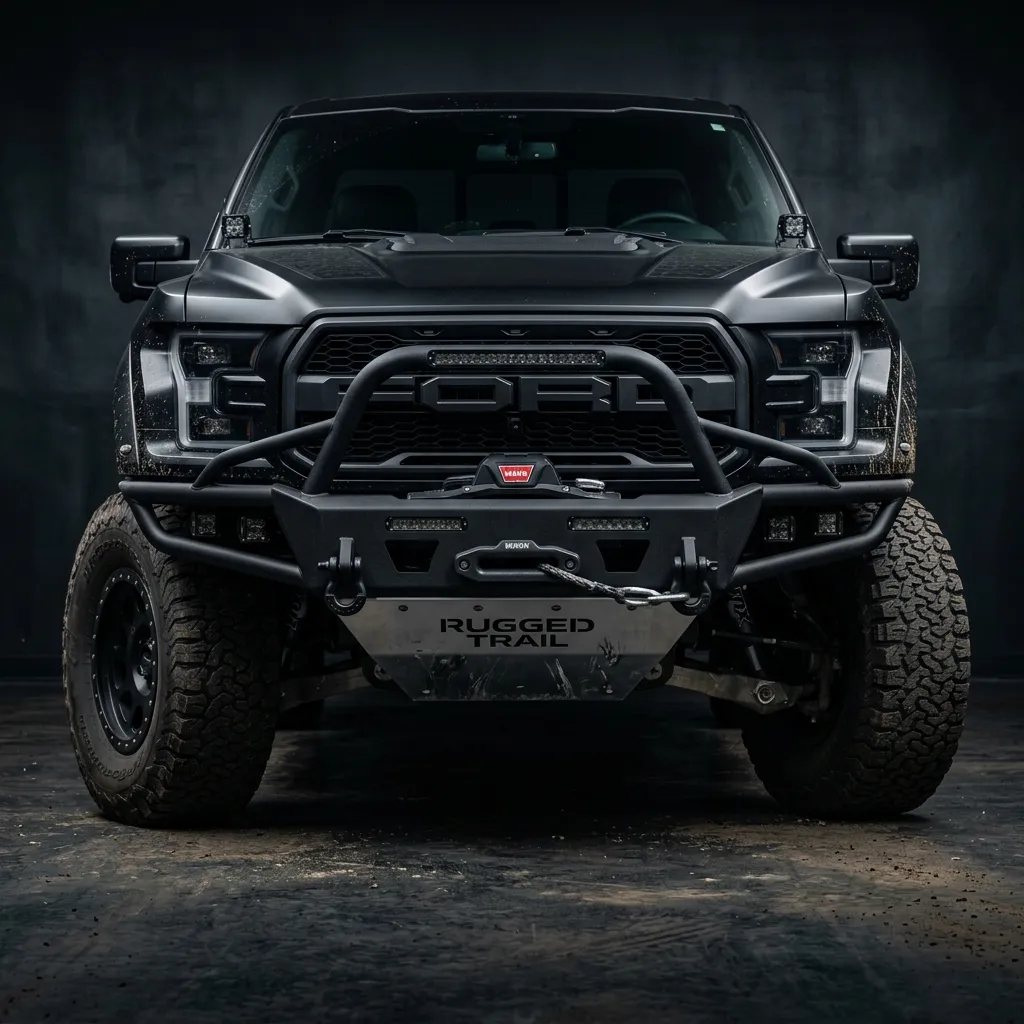 Heavy duty steel bumpers and protective skid bash plates