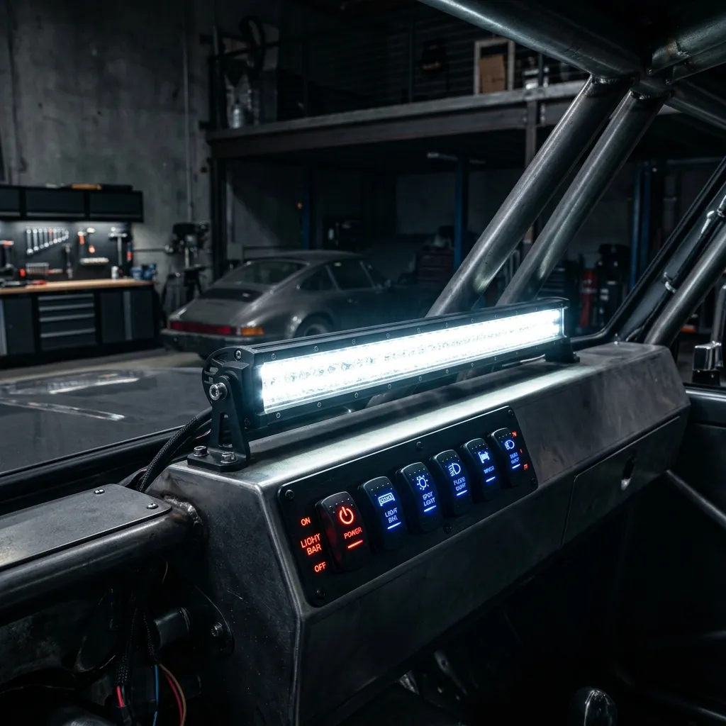 Sleek off-road LED light bars and battery modules